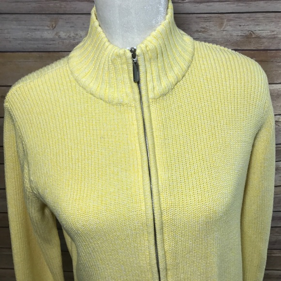 Yellow Zip Up Sweater - Picture 4 of 8